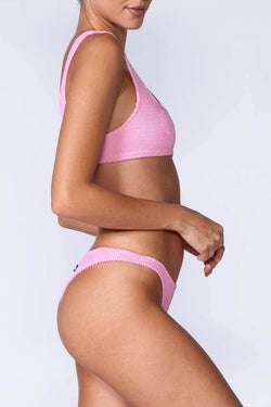 MC2 Saint Barth | Crinkle Bralette Bikini Set Pink, alternative view