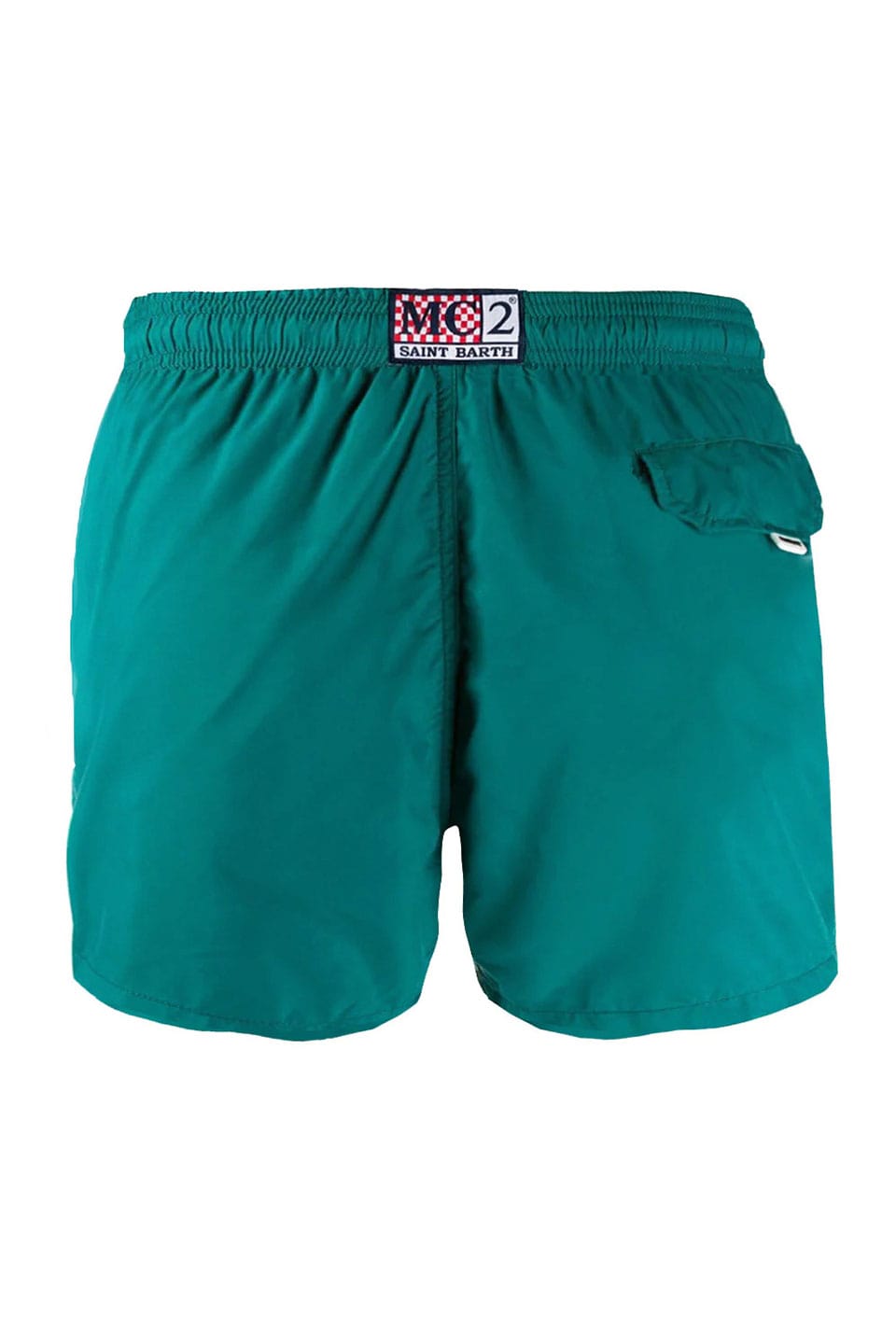 MC saint barth light fabric man british green swim shorts back