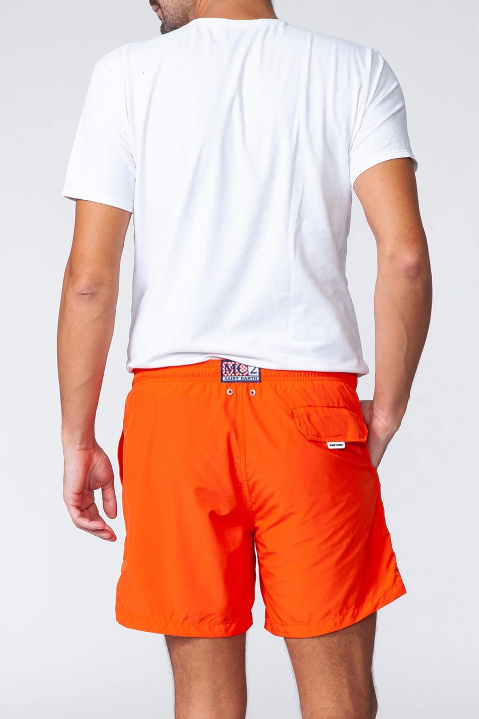 MC saint barth male swimwear pantone orange back