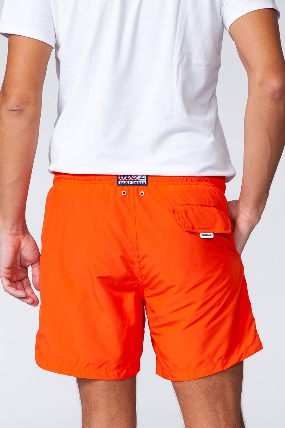 MC saint barth male swimwear pantone orange detail