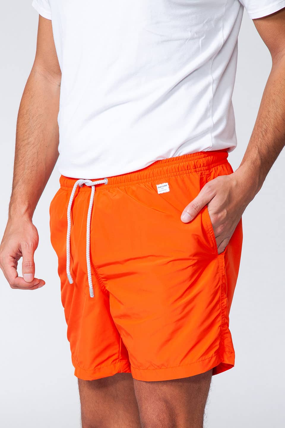 MC saint barth male swimwear pantone orange pocket