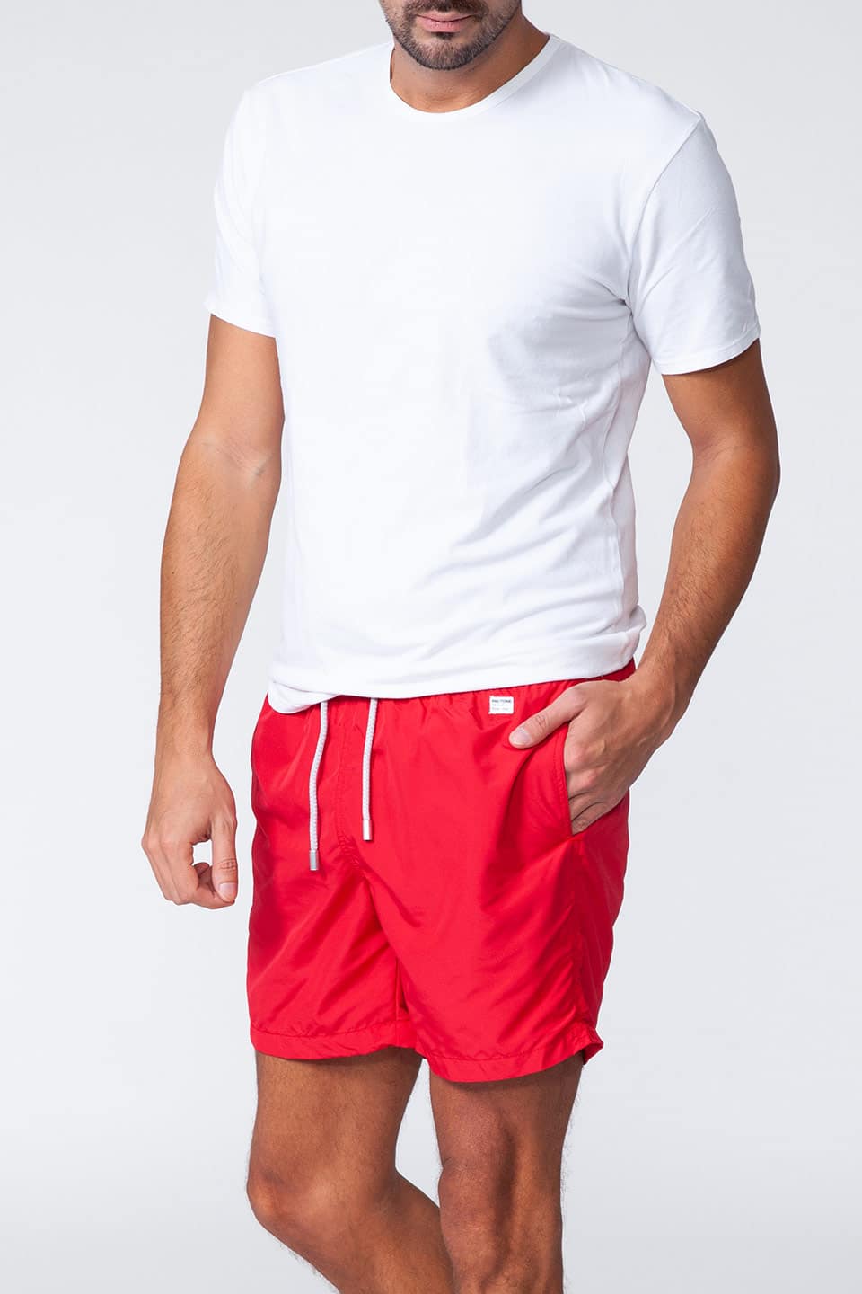 MC saint barth male swimwear pantone red step