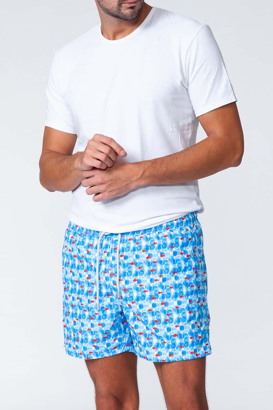Designer Light blue Men swimwear, shop online with free delivery in Dubai. Product gallery 3