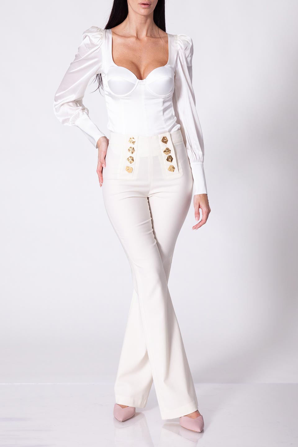 Shop online trendy White Women pants from Violante Nessi Fashion designer. Product gallery 1