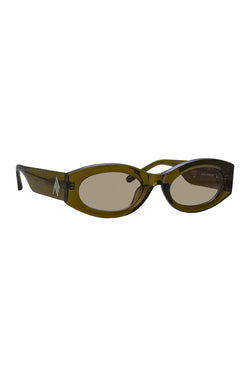 The Attico | Berta Oval Sunglasses Olive