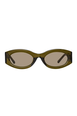 The Attico | Berta Oval Sunglasses Olive, alternative view