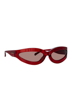 The Attico | Agnes Wrap Sunglasses Red