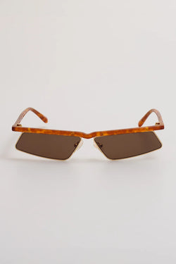 The Attico | Aria Cat Eye Sunglasses Yellow Gold and Brown, alternative view