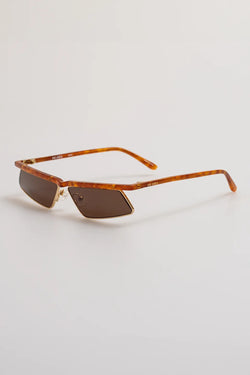 The Attico | Aria Cat Eye Sunglasses Yellow Gold and Brown