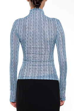 Avavav | Turtleneck Top Sheer Blue, alternative view