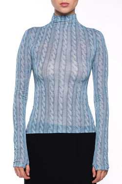 Avavav | Turtleneck Top Sheer Blue