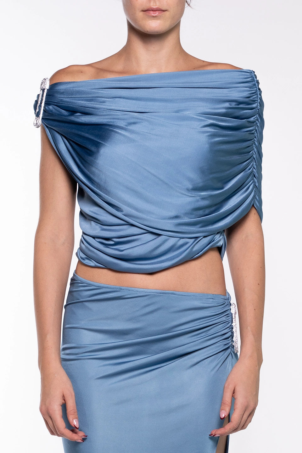 Shop online trendy Blue Women Top from Giuseppe Di Morabito Fashion designer. Product gallery 1