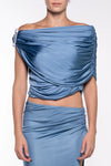 Draped Top In Sky Blue