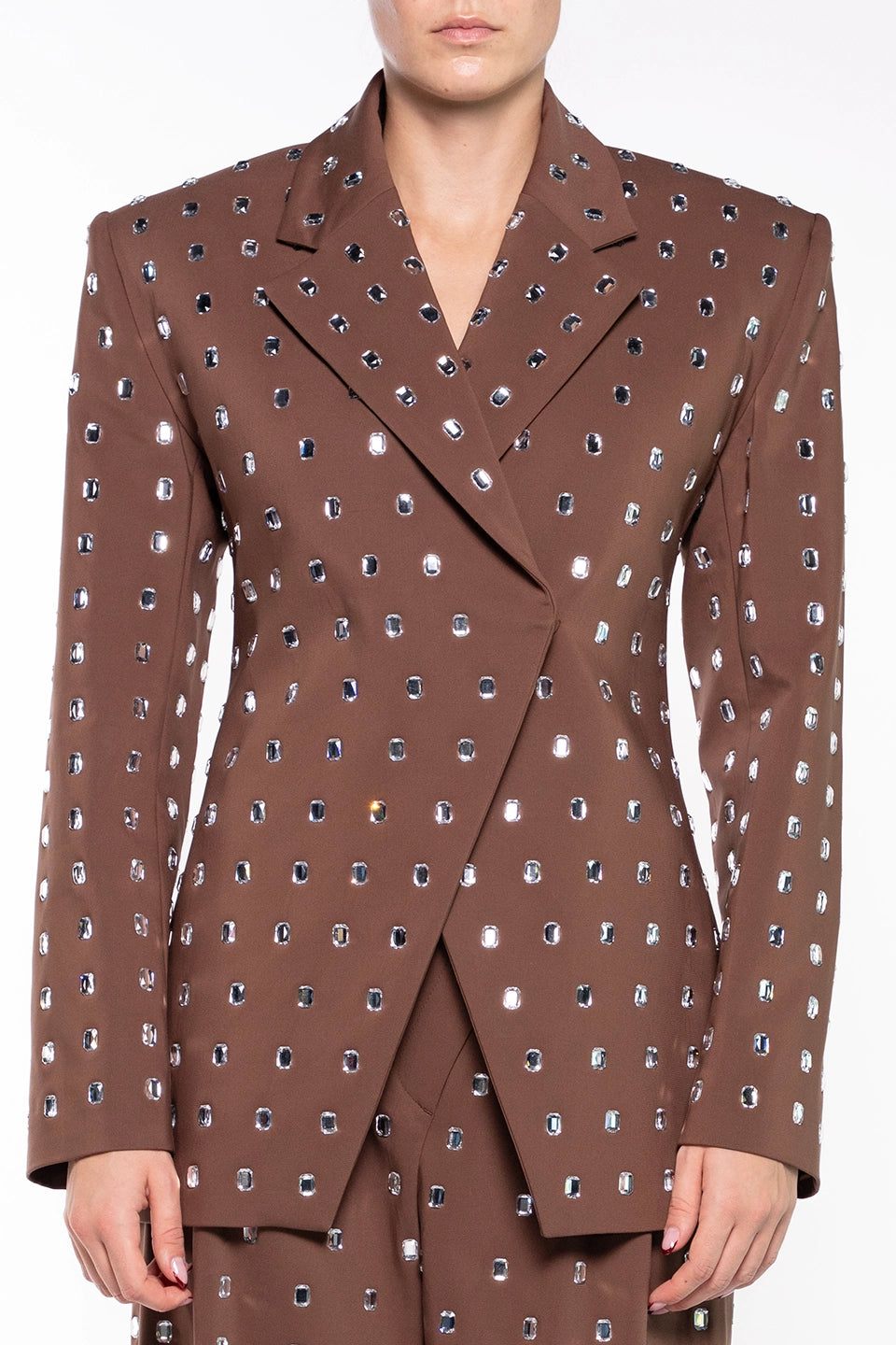 Shop online trendy Brown Women blazers from Giuseppe Di Morabito Fashion designer. Product gallery 1
