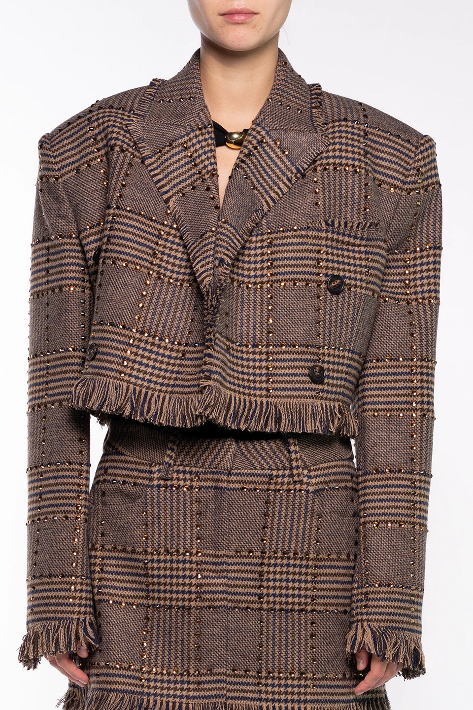 Shop online trendy Brown Women blazers, Jacket from Giuseppe Di Morabito Fashion designer. Product gallery 1