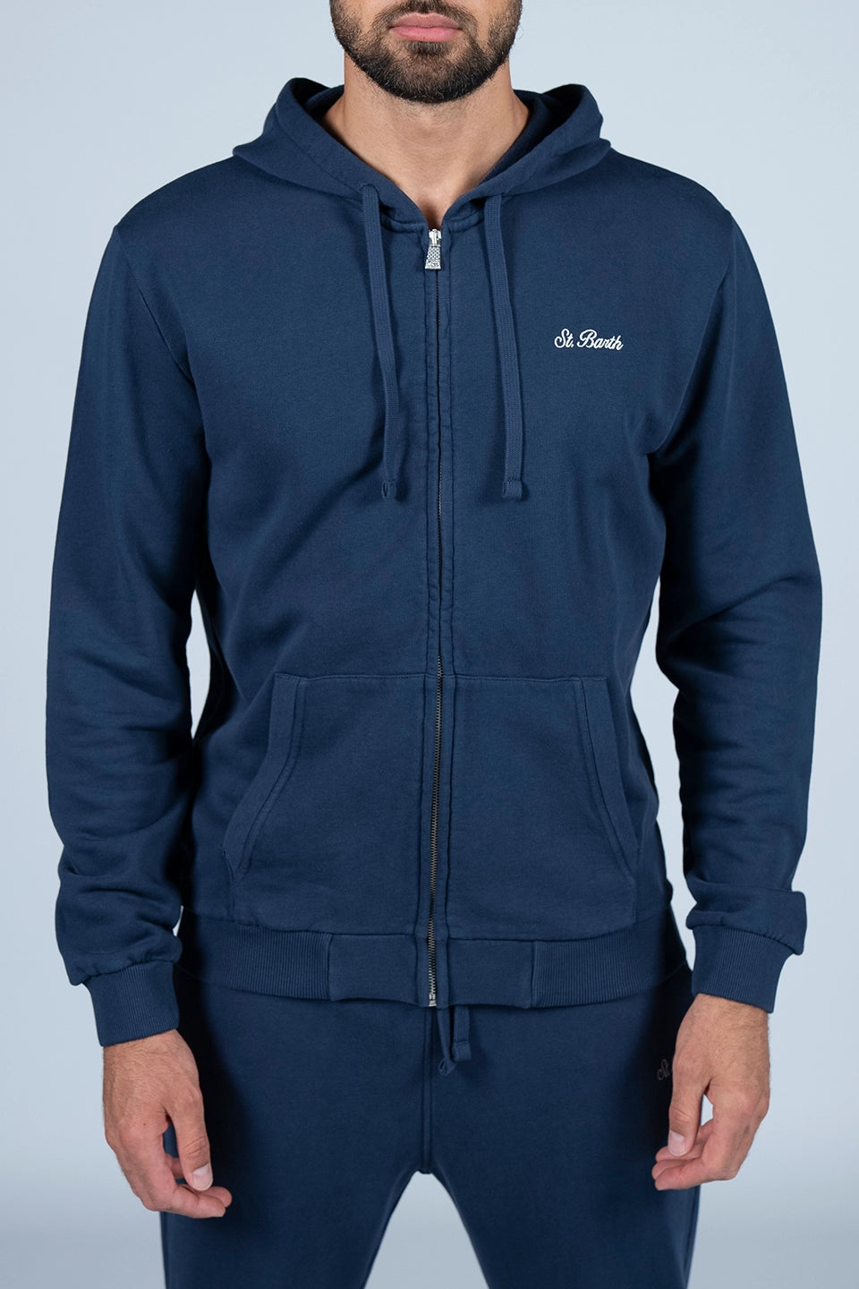 Shop online trendy Blue Men Hoodie from MC2 Saint Barth Fashion designer. Product gallery 1