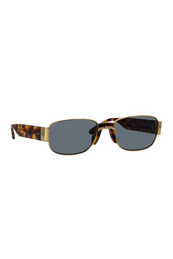 Dries Van Noten | Aviator Angular Sunglasses Yellow Gold and T-shell