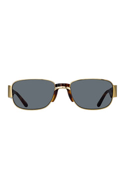 Dries Van Noten | Aviator Angular Sunglasses Yellow Gold and T-shell, alternative view