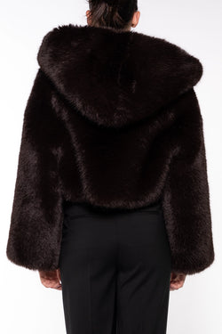 Giuseppe Di Morabito | Dark Brown Ecofur Jacket, alternative view