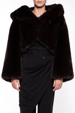Giuseppe Di Morabito | Dark Brown Ecofur Jacket