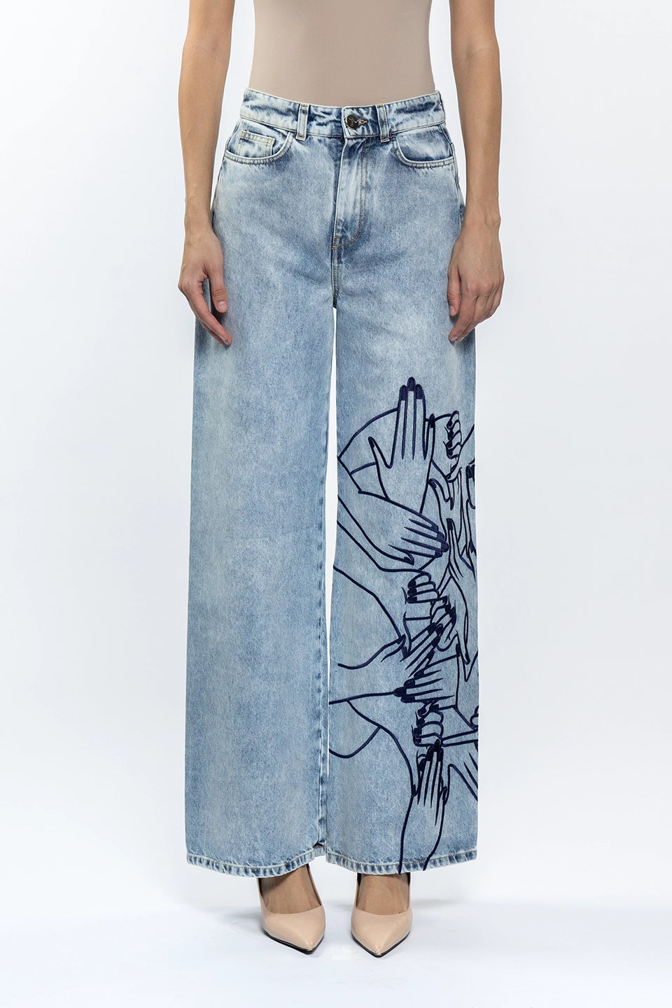 Shop online trendy Denim Women pants from Vivetta Fashion designer. Product gallery 1