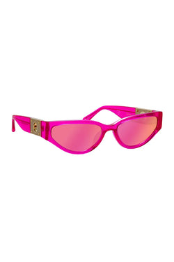 Linda Farrow | Tomie Cat Eye Sunglasses Neon Pink