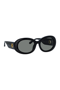 Linda Farrow | Lina Oval Sunglasses Black