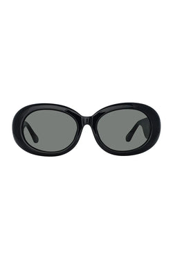 Linda Farrow | Lina Oval Sunglasses Black, alternative view