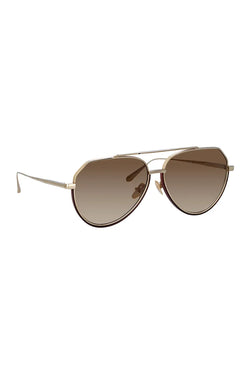 Linda Farrow | Bayer Aviator Sunglasses Light Gold