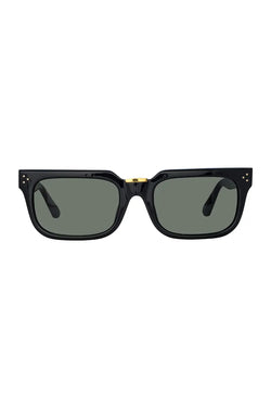 Linda Farrow | Yoan Angular Sunglasses Black, alternative view