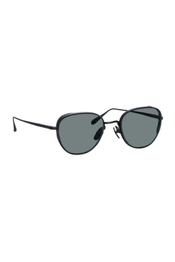 Linda Farrow | Hardy Oval Sunglasses Nickel