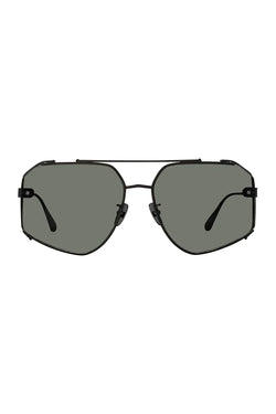 Linda Farrow | Amar Aviator Sunglasses Matt Nickel, alternative view