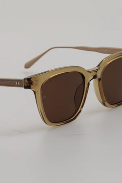 Linda Farrow | Evans khaki and light gold sunglasses, alternative view