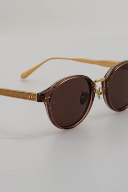 Linda Farrow | Marco brown and gold sunglasses, alternative view