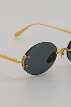 Linda Farrow | Stella yellow gold and grey sunglasses, alternative view