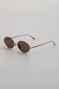 Linda Farrow | Stella light gold and brown sunglasses, alternative view