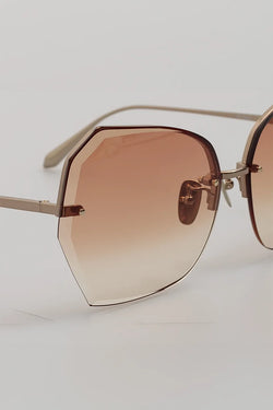 Linda Farrow | Lila Light Gold Camel Grad Sunglasses, alternative view