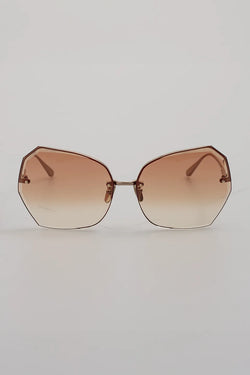 Linda Farrow | Lila Light Gold Camel Grad Sunglasses