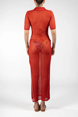 Federica Tosi | Red Maxi Polo Dress, alternative view