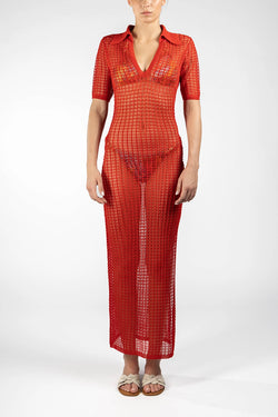 Federica Tosi | Red Maxi Polo Dress