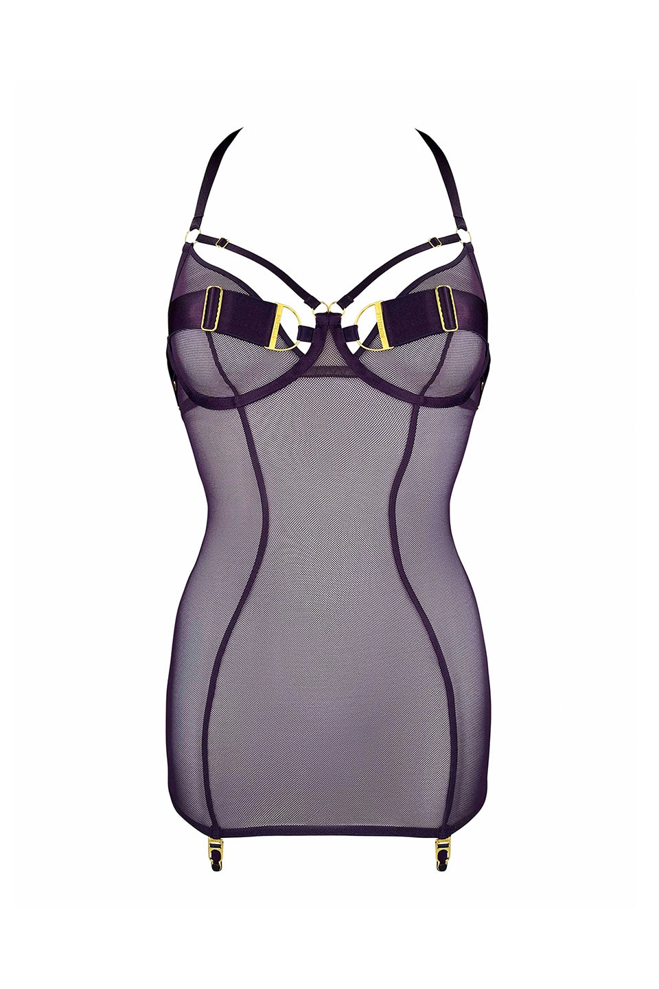 Shop online trendy Deep Purple Lingerie from Bordelle Fashion designer. Product gallery 1