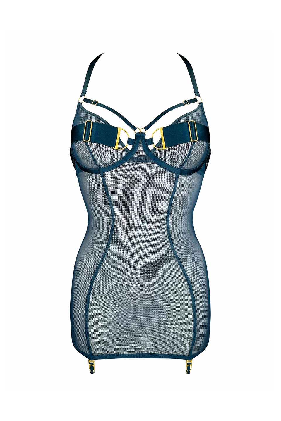 Shop online trendy Teal Lingerie from Bordelle Fashion designer. Product gallery 1
