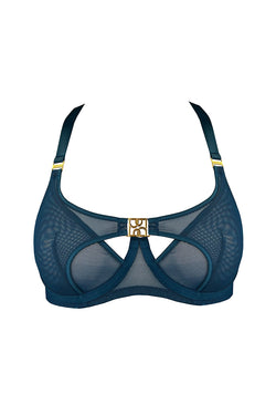 Bordelle | Nara Layered Mesh Wire Bra Teal