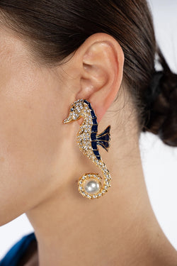 Vivetta | Seahorse Earrings with Pearl