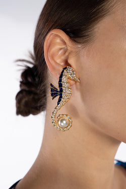 Vivetta | Seahorse Earrings with Pearl, alternative view