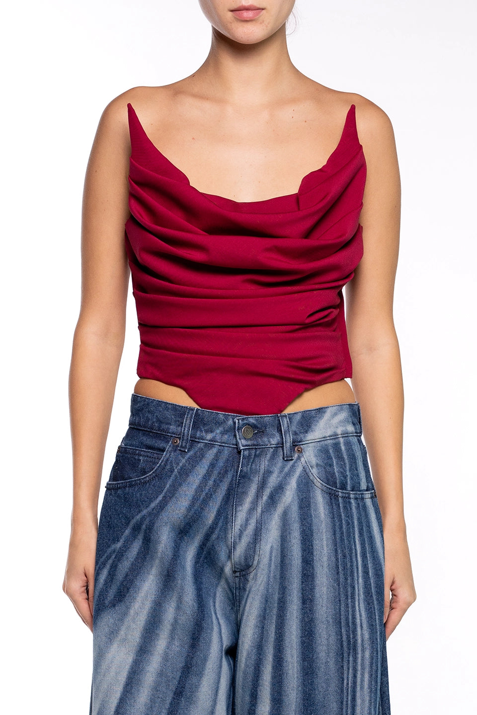 Shop online trendy Red Women Top from Giuseppe Di Morabito Fashion designer. Product gallery 1