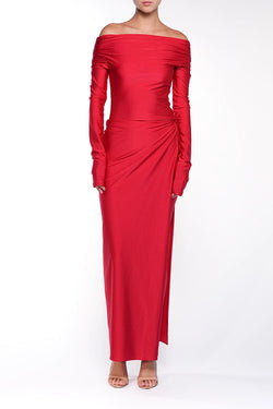 The Andamane | Off-Shoulder Jumpsuit Red