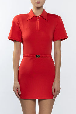 Rowen Rose | Red Mini Polo  Dress