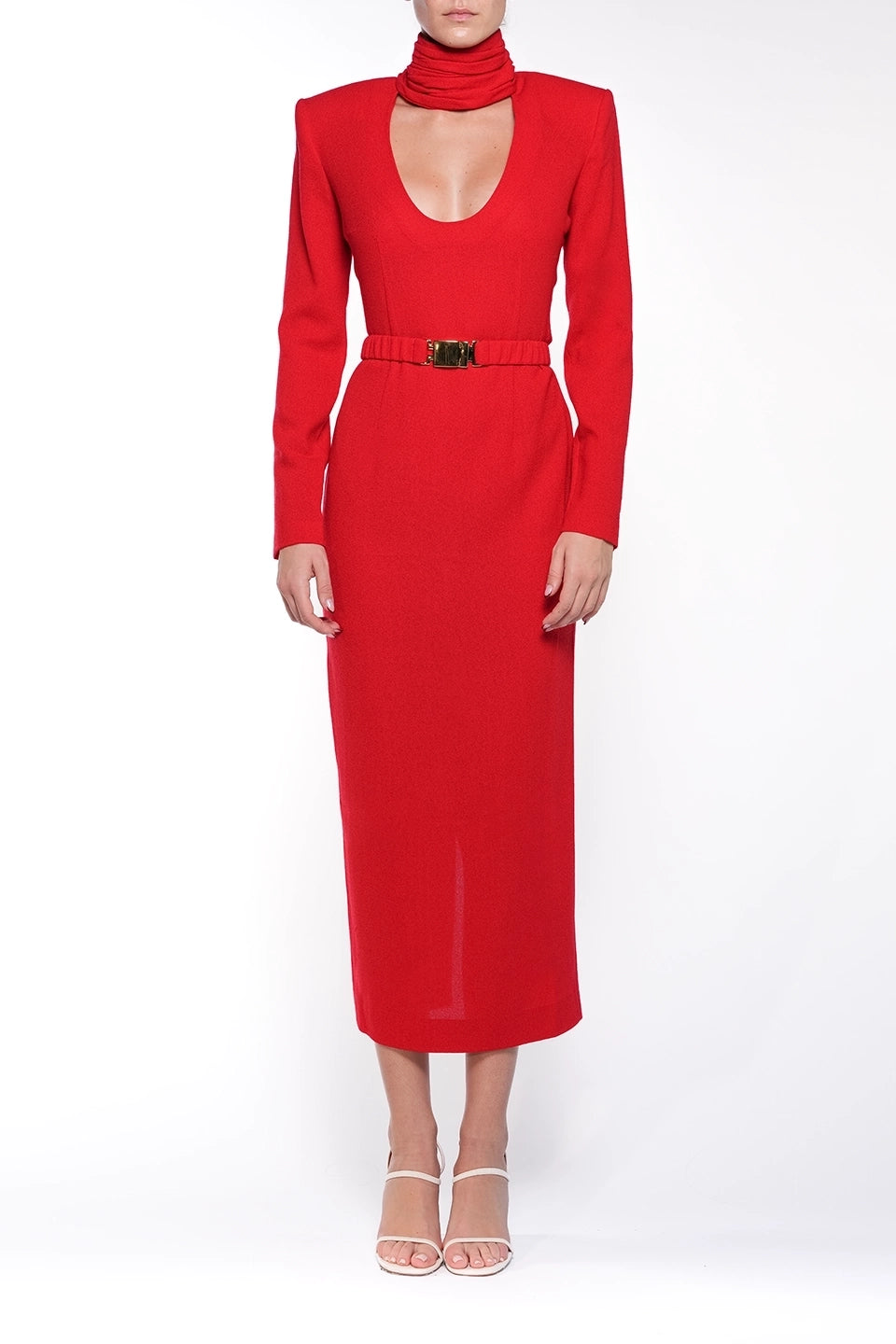 Shop online trendy Red Midi dresses from Rowen Rose Fashion designer. Product gallery 1