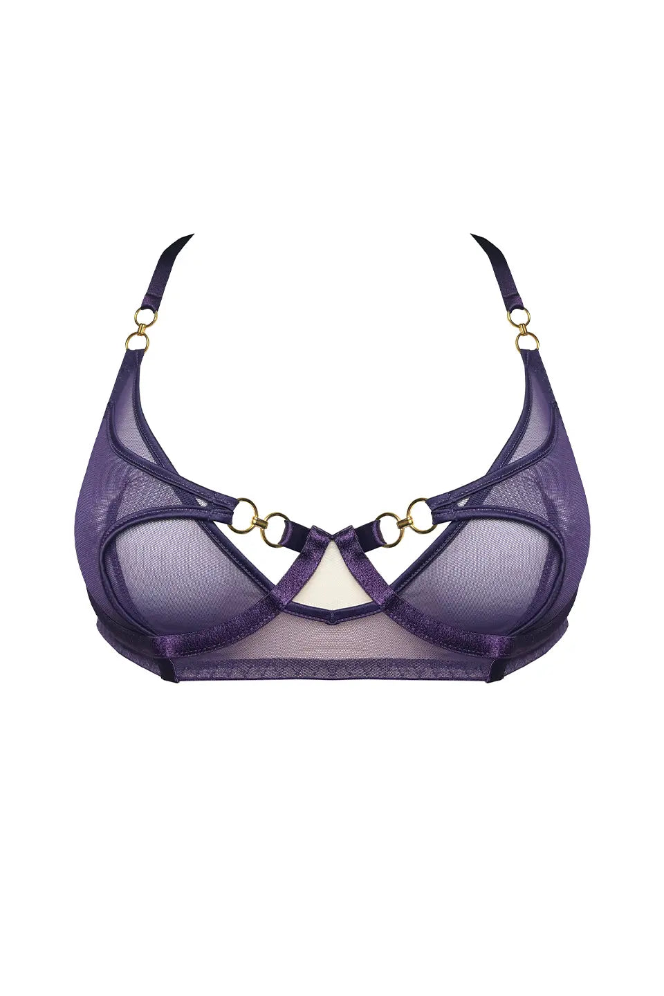 Retta Balconette Wire Bra Black Deep Purple